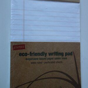 STAPLES eco-friendly writing pad 50 sheets 5' X 8" 2 Pack Sealed